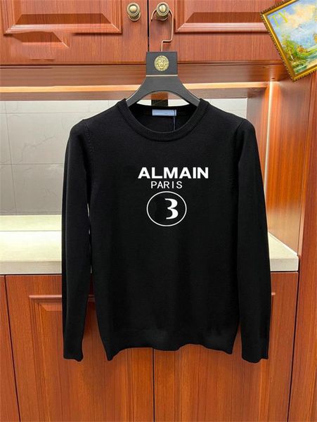 

men's sweaters fashion casual long sleeved round neck soft knit pullovers designer letters embroidery 2022 autumn winter academic style, White;black