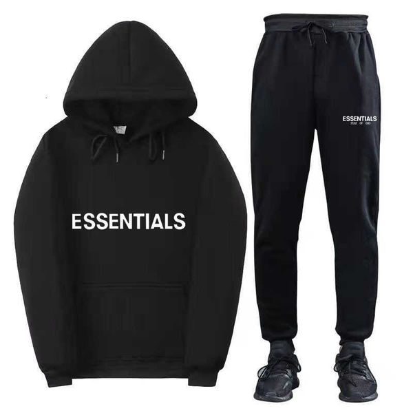 

men jackets brand hoodie tracksuit esentials couple suit men's and women's double track high street tide br two-piece set in autum, Black;brown