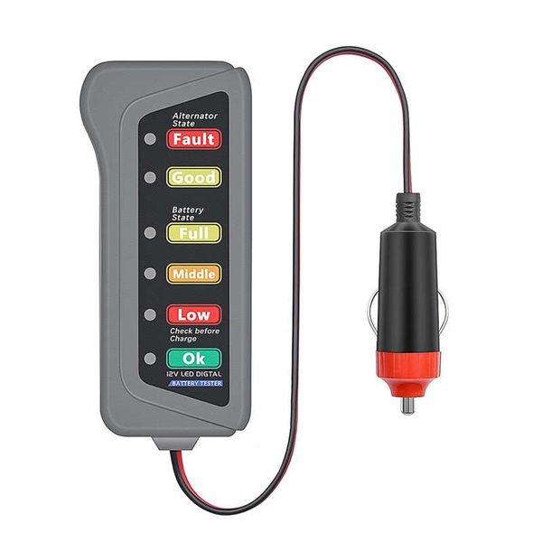 

bt002 mini12v auto digital battery tester diagnostic tool multiple functions tester alternator 6 led light for improving driving safety car