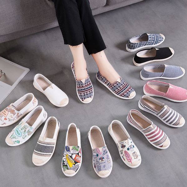 

dress shoes print women sneakers slip on light mesh summer breathable flat women s single lazy fisherman 221203, Black