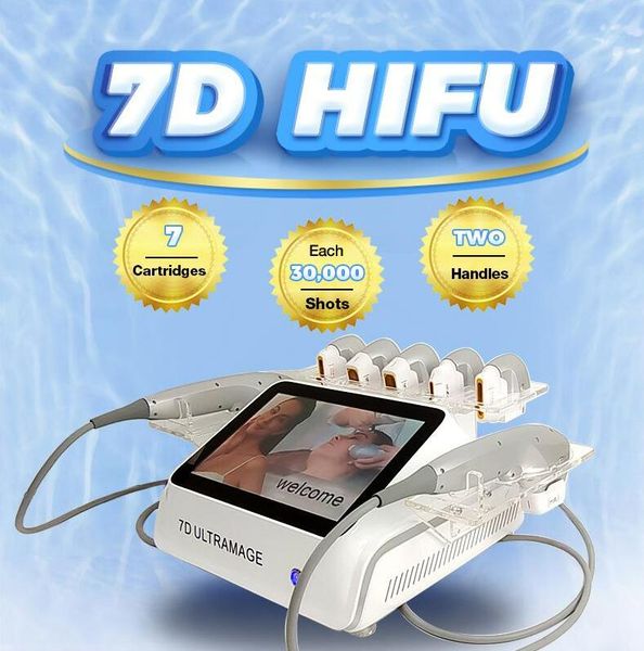 

7d hifu body slimming 7 cartridges 210000 s skin tightening ultrasound therapy tighten double chin obvious jaw line face lifting anti-wrinkl