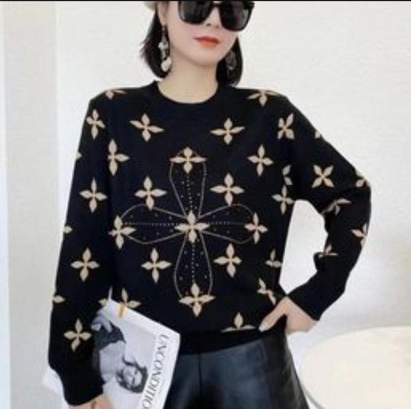 

women's sweaters fashion o-neck knitted spliced korean sweater new oversized casual pullovers all-match commute, White;black