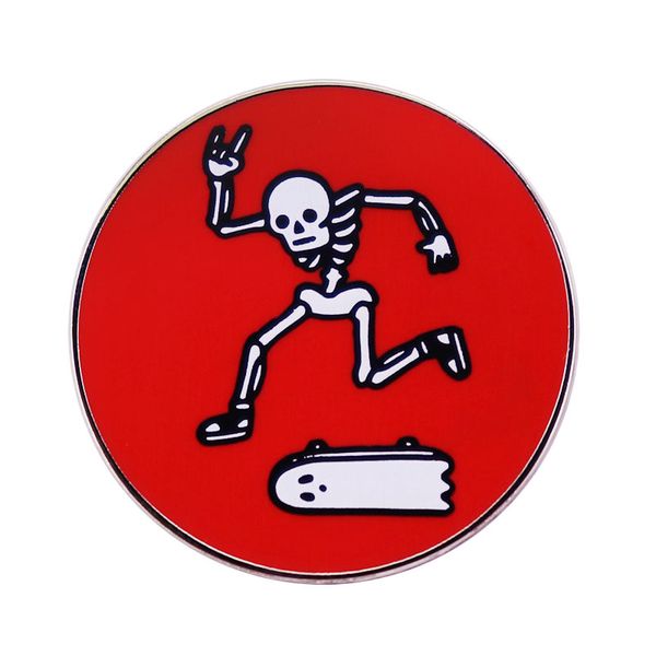 

rad in peace pin skateboarding skeleton skateboard ghost brooch halloween skulls badge skate till you die then skate some more, Blue