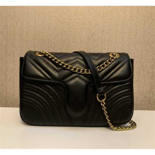 

2022 marmont crossbody bag 443497 handbags handbag soft genuine pu leather women shoulder bags come 26cm with box