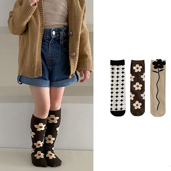 

kids socks 3 pairs set autumn floral for gilrs 3 12 y baby girls 221203, Pink;yellow