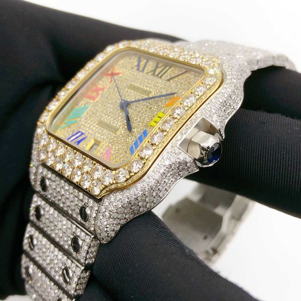 

wristwatch custom rapper hip hop jewelry mens vvs diamonds watch iced out vvs1 watch for man and womenuwvu, Silver