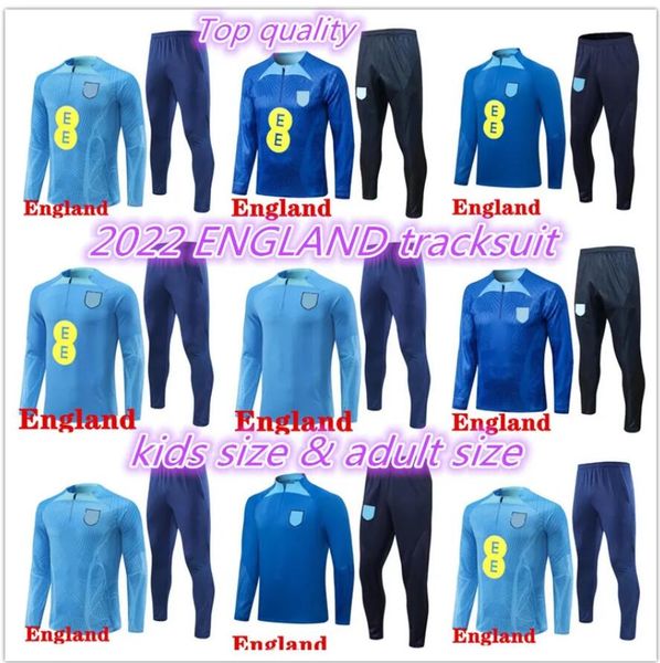 

2022 2023 england tracksuit soccer jersey training kane sterling rashford sancho grealish 22 23 mens kids national football tracksuits kit s, Black