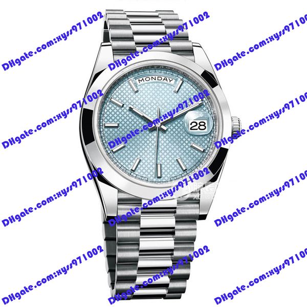 

highquality men's watch 2813 automatic machine m228206 watch 40mm ice blue plaid dial 228225 luxury wristwatch stainless steel watches, Slivery;brown