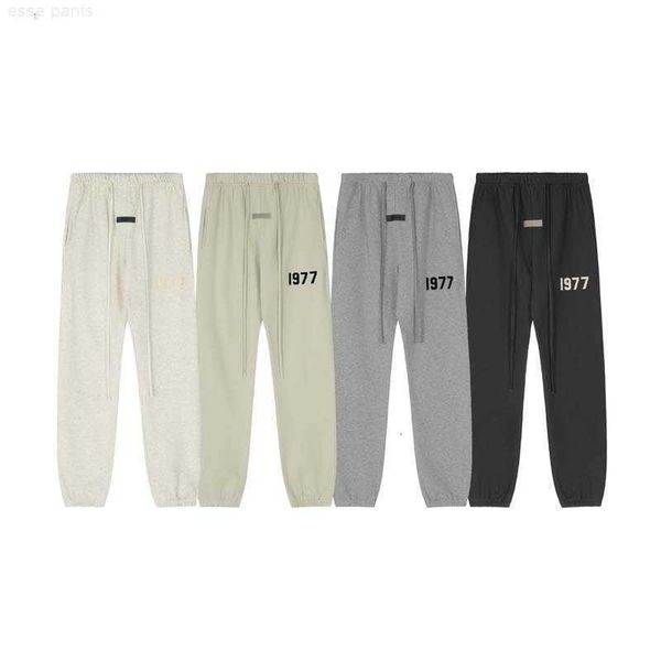 

casual sports pants the right version of fear god double line essentials 1977 flocking digital casual fog trend fashionable sweat, Black