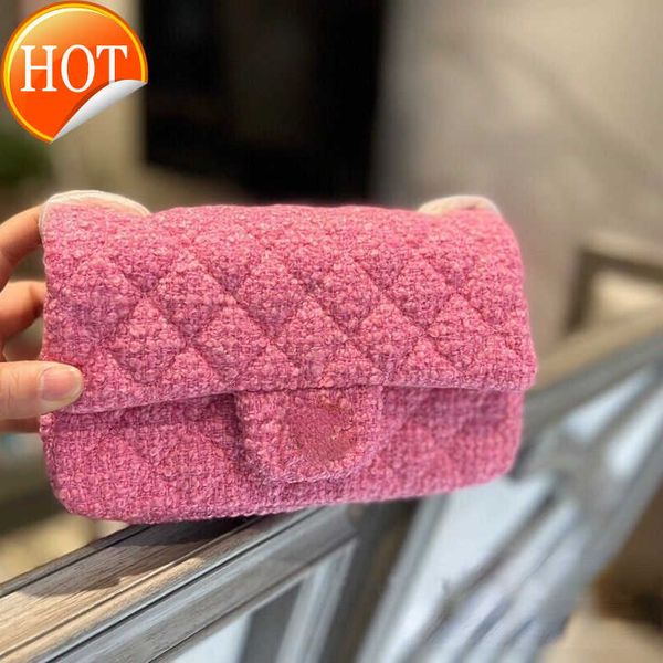 

women's luxury designers shoulder bags 2023 new fashion woven wool rhombus chain envelope bag casual everything single shoulder crossbo
