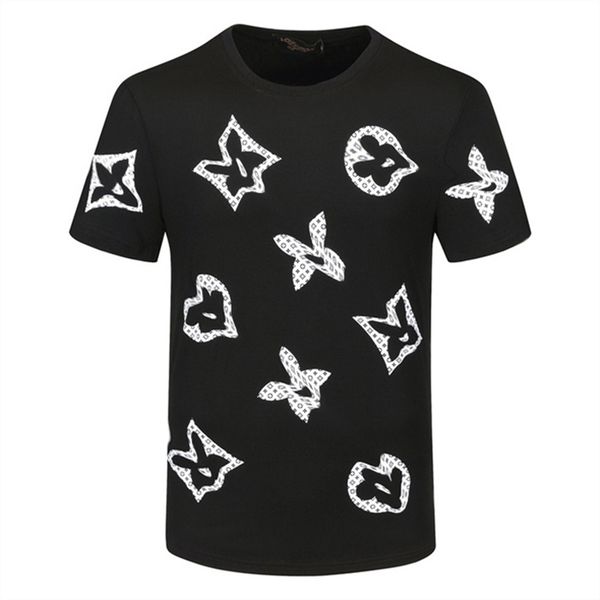 

luxury mens designer t shirt black red letter printed shirts short sleeve fashion brand designer tees p43, White;black