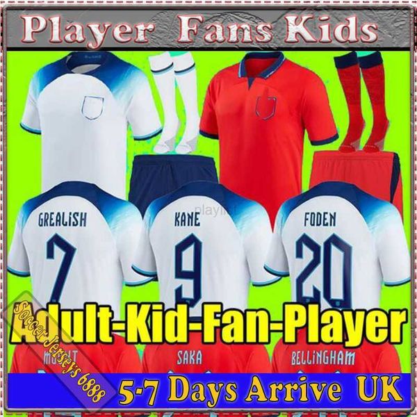 

soccer jerseys american college football wear 2022 2023 england player fans maillot foot kane sterling rashford sancho grealish mount foden, Black