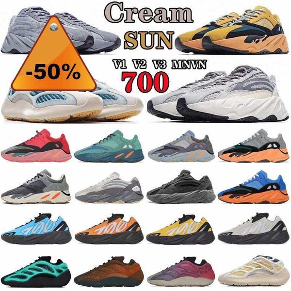

700 2022 wave west casual shoes v2 v3 sun amber cream bright cyan teal vanta mauve salt salte geode inertia static analog 700s sneakers, Black