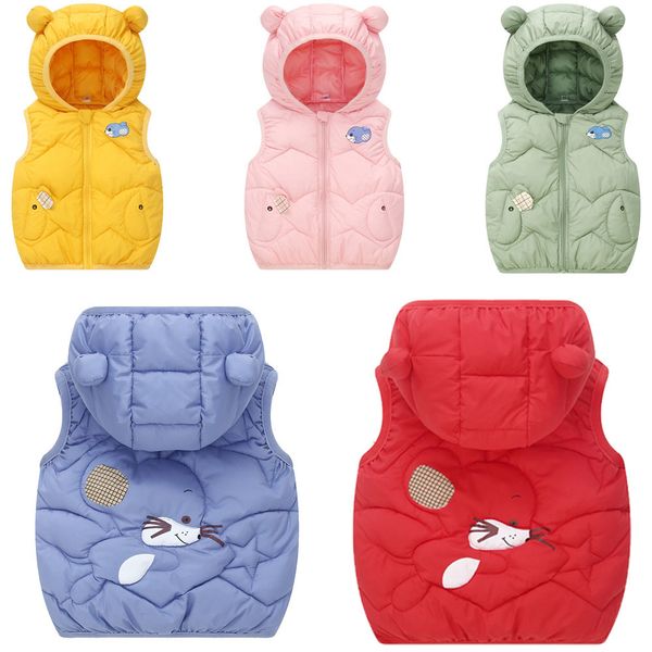 

waistcoat children warm down vest autumn baby boys girls thicken kids outerwear s hooded jackets 221203, Camo