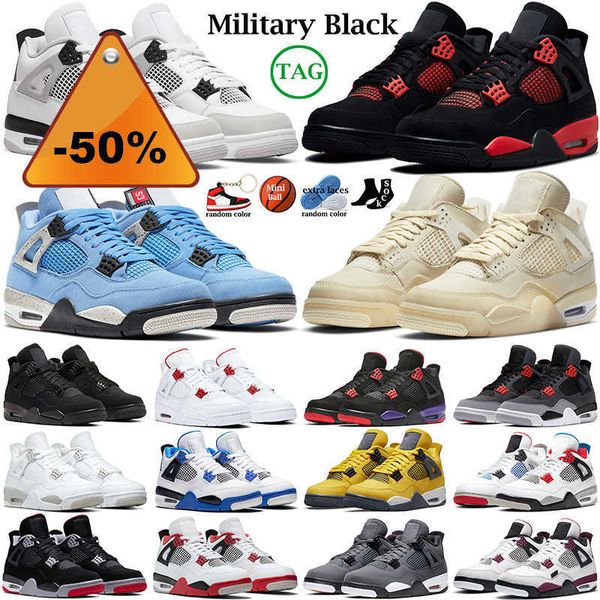 

4 basketball shoes for men women 4s military black cat sail red thunder white oreo cactus jack blue university infrared cool grey mens
