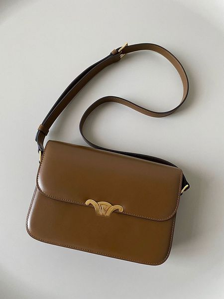 

fashion leather messenger bags designer bag cover europe and america retro cute commuter oneshoulder leathers luxury small square bag brown