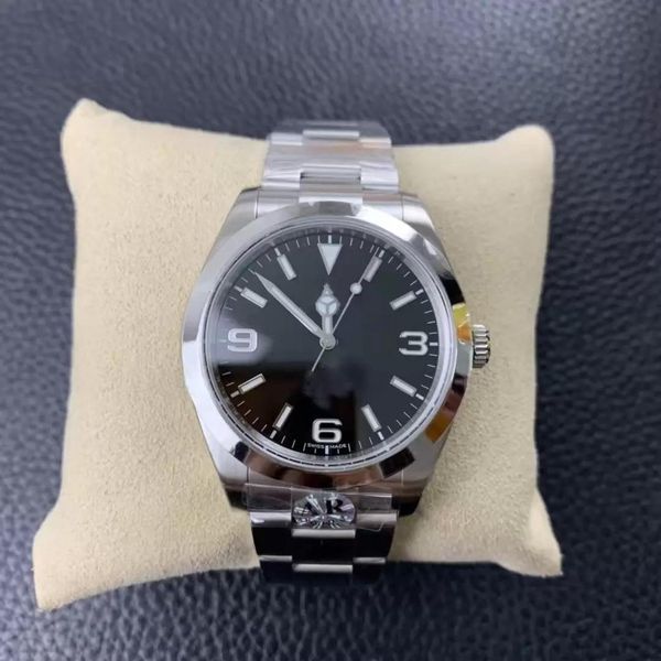 

u1 grade aaa luxury watches 36mm high-end quality explorer vintage 16570 stainless steel asia 2813 movement mechanical automatic mens watch, Slivery;brown