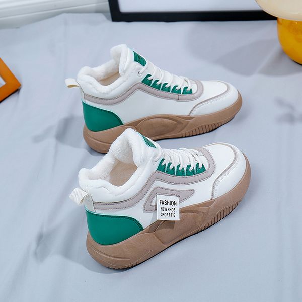 

new korean plush snow boots winter women's shoes comfortable warm and versatile bread shoes women, Black