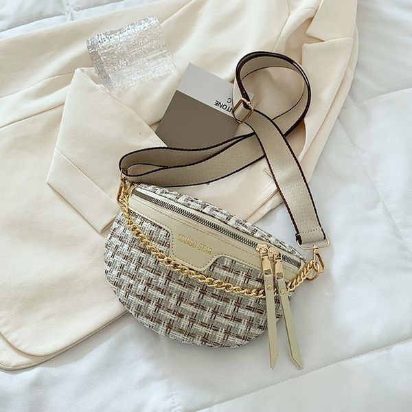 

backpacks knitted waist packs for women weaving fanny female bags ladies wide strap crossbody chest trended brand 221203