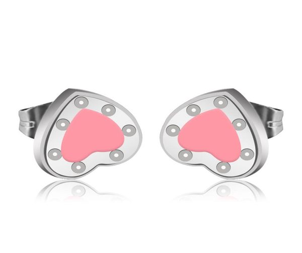 

10mm heart earring women couple blue flannel bag stainless steel thick piercing body jewelry gifts for woman accessories whole9059175, Golden;silver