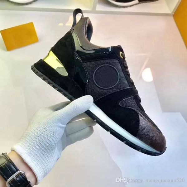 

platform men gym casual shoes women travel leather lace-uptrainers sneaker 100% cowhide fashion letters thick bottom woman shoe flat lady sn, Black