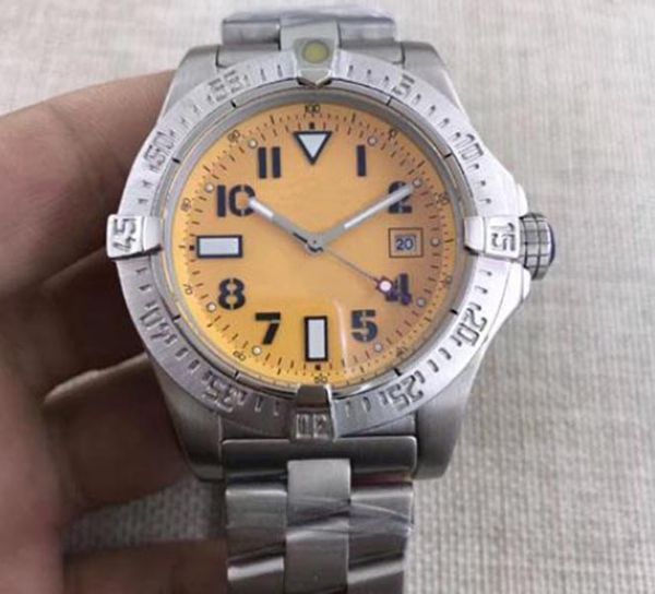 

new haute qualite men's automatic mechanical watch 1884 yellow seawolf digital 12 stainless steel luxury brand avenger expedition gratu, Slivery;brown