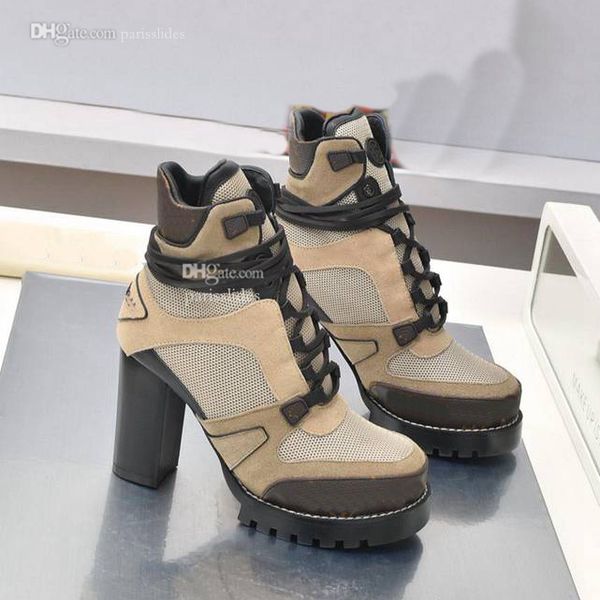 

star trail ankle boot sole boots women designer louiseity leather platform heels luxury viutonity winter booties dsfsdf, Black