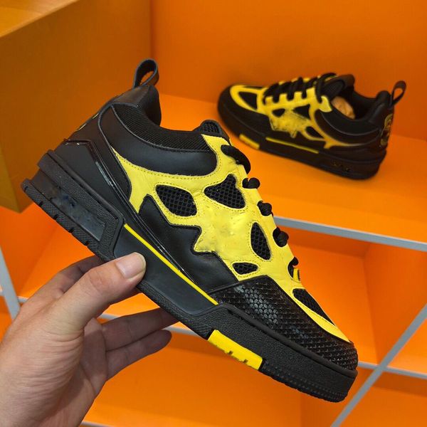 

men's casual shoes series yellow and black matching combination breathable mesh versatile and comfortable two-color soles famous brand