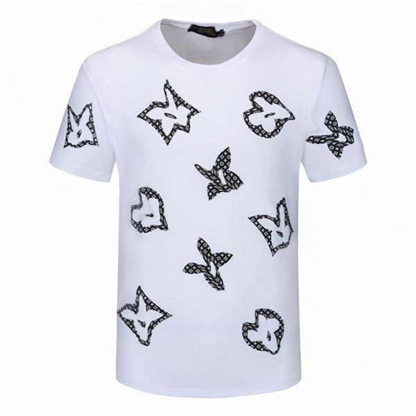 

luxury mens designer t shirt black red letter printed shirts short sleeve fashion brand designer tees p44, White;black