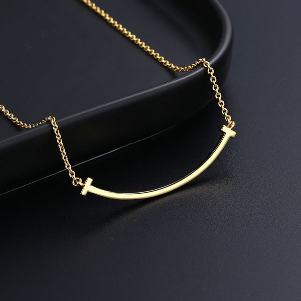

necklace designer jewelry smile simple pendant necklaces luxury fashion rose gold for women ladies birthday wedding party gifts jewelry acce, Silver