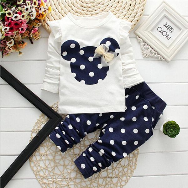 

clothing sets winter girls clothes set t-shirtpants 2 pcs children's fashion baby outset born cotton suit 221203, White