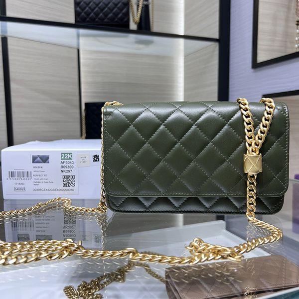 

10a mirror quality lambskin wallet on chain bag luxury designer cross body bags women coin purse with box c180