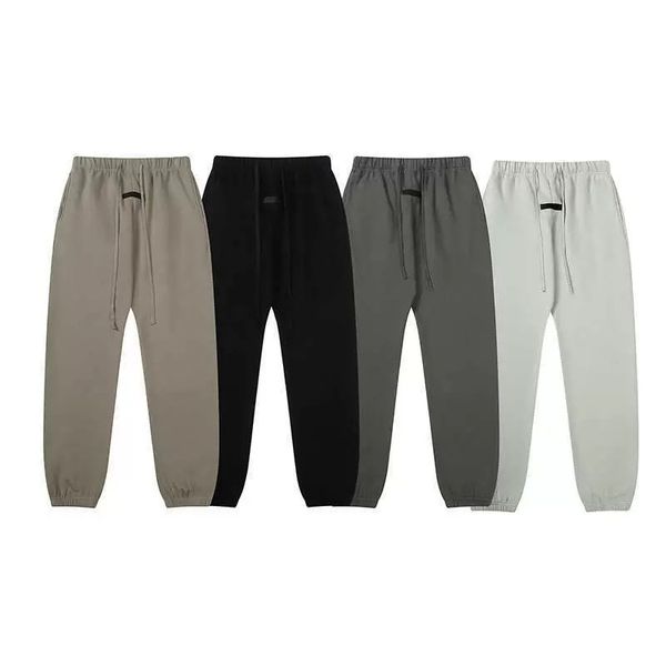 

2022 men's and women's pants fashion european american high street brand ess new double thread solid color sweatpants, Black