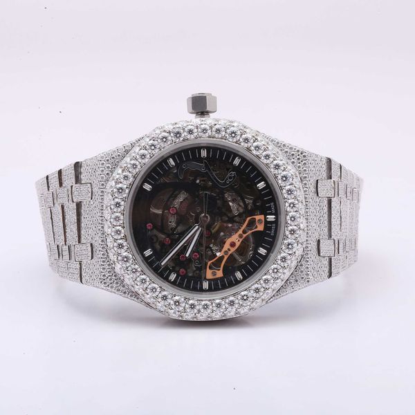 

other watches wristwatches iced out customize diamond luxury men's watch handmade fine jewelry manufacturer vvs1 diamond watchuijy6t3s, Slivery;black