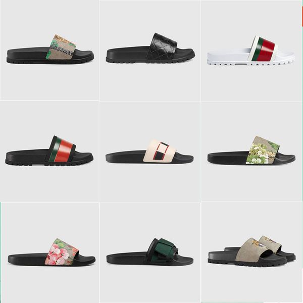 

designer slippers printing fashion brand flip flops degumming slide non slip beach slippers women men sandals 36-45, Black