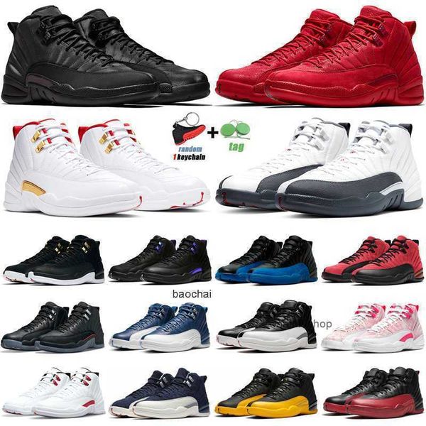 

2023 12 men basketball shoes 12s jumpman utility twist reverse flu game dark concord the master playoffs mens trainers sport sneakers air jo, Black
