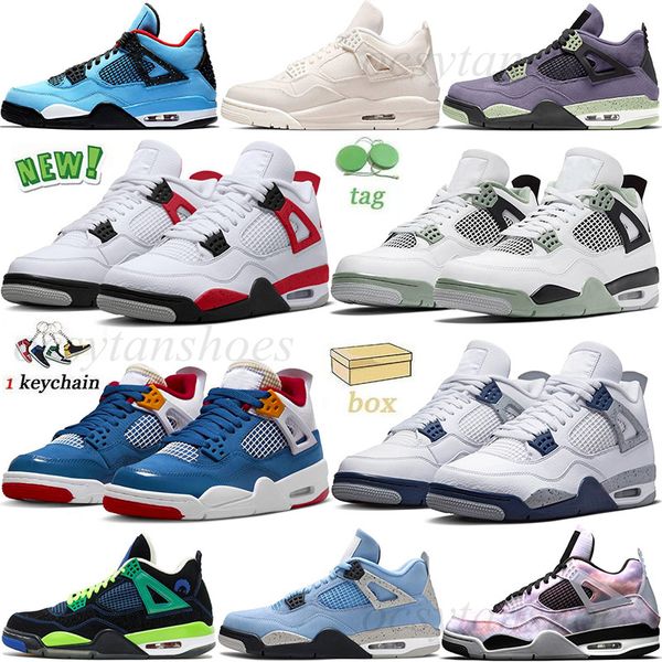 

4 basketball shoes for men women 4s pn dust messy room red thunder orange metallic mens sports sneakers