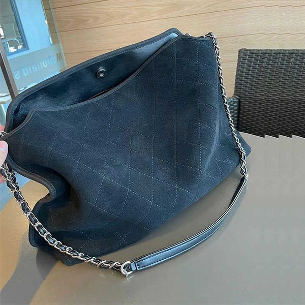 

brand evening bags designer design leather women's 2023 new black silver tote one shoulder slouchy chain bag