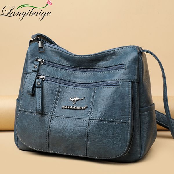 

evening bags many pockets shoulder crossbody for women brand designr soft leather handbags leisure style ladies messenger 221203