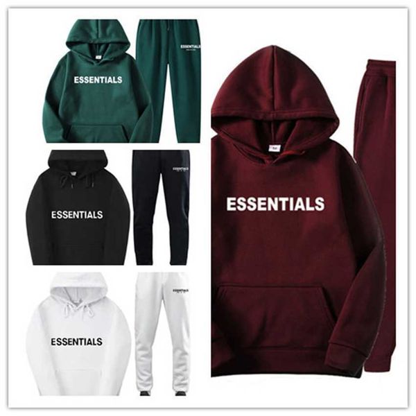 

hoodie tracksuits essentials hoodies high quatily lover tracksuit street fashion couple sweatshirt two piece set autumn winter hooded, Gray