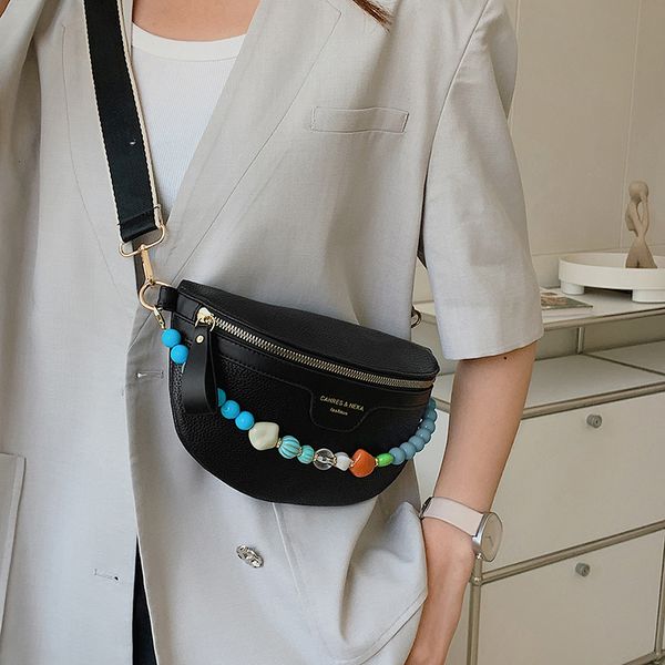 

waist bags summer lady pack color pearl chain fanny fashion leather female belt luxury crossbody chest handbag 221203