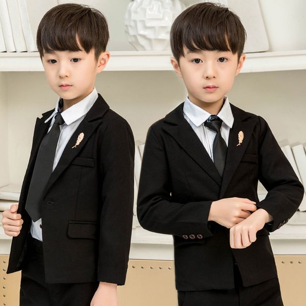 

suits wedding for boys children stage performance formal flower kids school graduation girls piano ceremony costume 221205, Black
