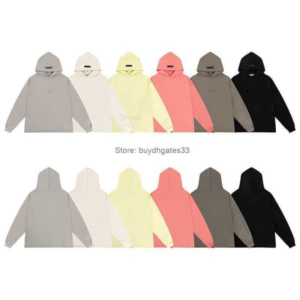 

the right essential men's sweatshirts season 8 double thread plush sweater high street loose flocking stamping hoodie, Black