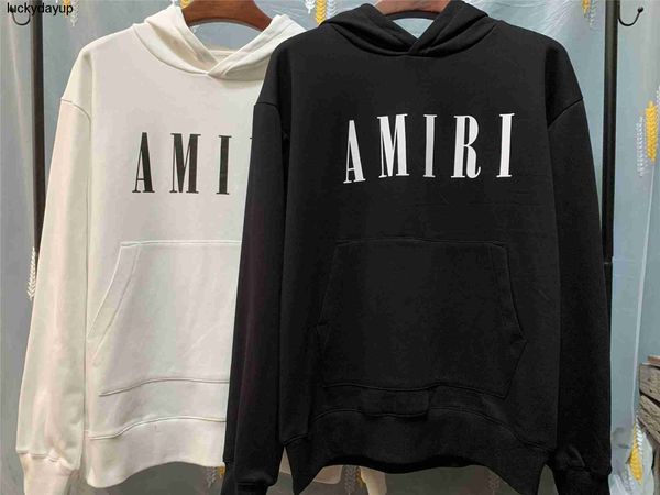 

men's hoodies designer sweatshirts amirs letter printed hooded sweater fashion streetwear loose hoodie, Black