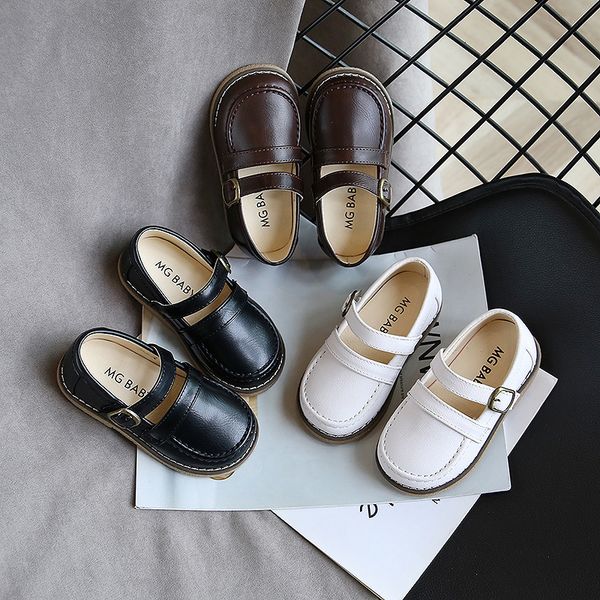 

sneakers kids leather shoes spring autumn solid color bowtie tassel boys baby girl soft bottom smg095 221205, Black;red