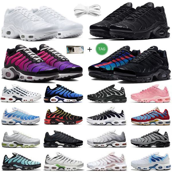 

tn plus running shoes tns mens womens sneakers triple black white unity dusk smoke grey midnight navy social fc spray paint crater trainers