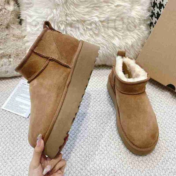 

boots designer women classic mini platform boot ultra matte fur snow suede wool blend comfort winter designer ankle booties size 35-40 s9y1, Black