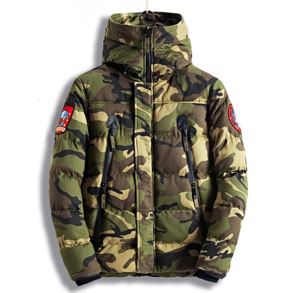 

men s down parkas est winter thicken camouflage cotton padded hooded jackets warm military tactical windbreak jacket ropa hombre 221205, Black