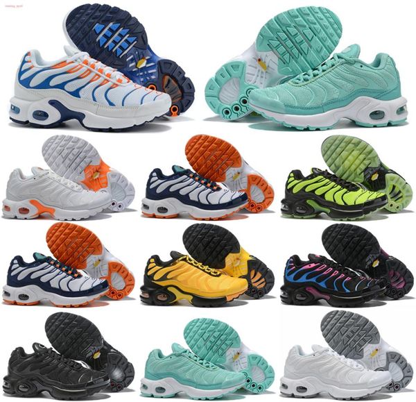 

2021 tn kids shoes enfant breathable soft sports chaussures boys and girls tns plus sneakers youth requin trainers size 28356462173, Black