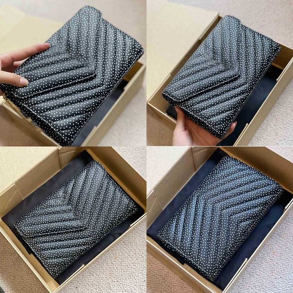 

new evening bags shoulder designer underarm bag women diamond handbag leather lad crossbod envelope purse 220527